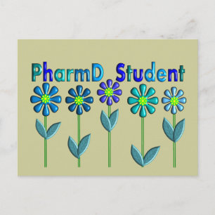 PharmD Student BLUE FLOWERS Briefkaart