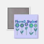 PharmD Student BLUE FLOWERS Magneet (Voorkant / Achterkant)