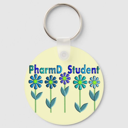 PharmD Student BLUE FLOWERS Sleutelhanger (Voorkant)