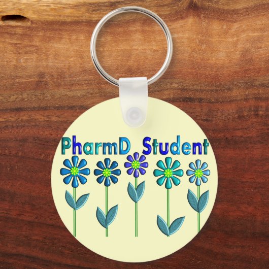 PharmD Student BLUE FLOWERS Sleutelhanger (Voorkant)
