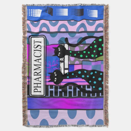 PharmD Woven Blanket Cats Abstract Deken (Voorkant Verticaal)