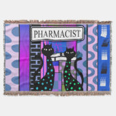PharmD Woven Blanket Cats Abstract Deken (Voorkant)