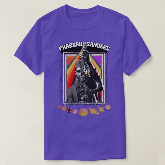 PHAROAH SANDERS Origineel Psychedelisch Ontwerp T-shirt (Design voorkant)