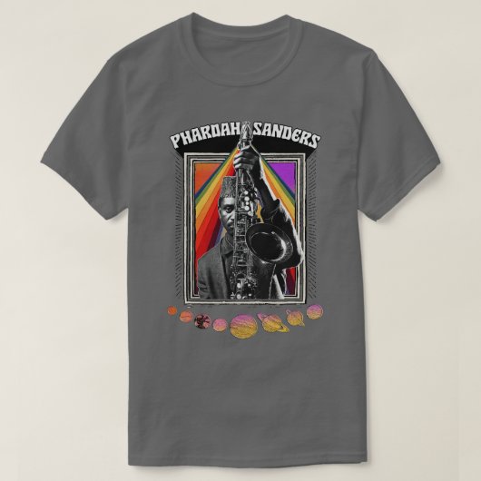 PHAROAH SANDERS Origineel Psychedelisch Ontwerp T-shirt (Design voorkant)
