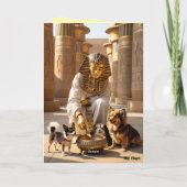 Pharoah Walkin' the Dog Card Feestdagen Kaart (Achterkant)