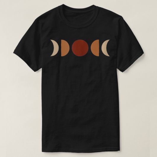 Phases of Moon Boho Beige Rust Red Burnt Orange  T-shirt (Design voorkant)
