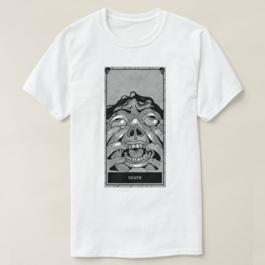 Phasmofobie Death Tarot Card T-shirt (Design voorkant)
