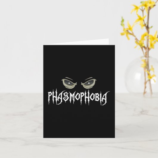 Phasmophobia Spooky Horror Eyes Ghost Hunting  Kaart (Gele Bloem)