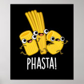 Phasta Funny Fast Pasta Pun Dark BG Poster (Voorkant)