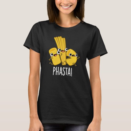 Phasta Funny Fast Pasta Pun Dark BG T-shirt (Voorkant)