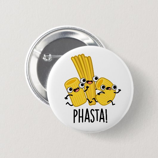 Phasta Funny Fast Pasta Pun Ronde Button 5,7 Cm (Voorkant /achterkant)