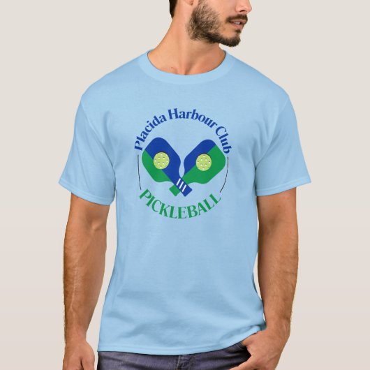 PHC Pickleball-Mannen Basic Cotton T-Shirt Blue (Voorkant)