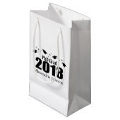PhD Afstudeerder 2018 Afstuderen Gift Bag (zwart) Klein Cadeauzakje (Voorkant Gekanteld)
