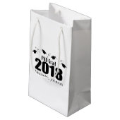 PhD Afstudeerder 2018 Afstuderen Gift Bag (zwart) Klein Cadeauzakje (Achterkant Gekanteld)