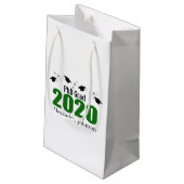 PhD Afstudeerder 2020 Afstuderen Gift Bag (Groen) Klein Cadeauzakje (Achterkant Gekanteld)