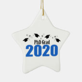 PhD Afstudeerder 2020 Petten en diploma's (blauw) Keramisch Ornament (Rechts)