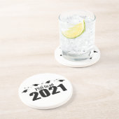 PhD Afstudeerder 2021 Petten en diploma's (zwart) Zandsteen Onderzetter (Zijkant)