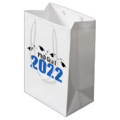 PhD Afstudeerder 2022 Afstuderen Gift Bag (blauw) Medium Cadeauzakje (Achterkant Gekanteld)
