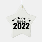 PhD Afstudeerder 2022 Petten en diploma's (zwart) Keramisch Ornament (Rechts)