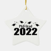 PhD Afstudeerder 2022 Petten en diploma's (zwart) Keramisch Ornament (Achterkant)