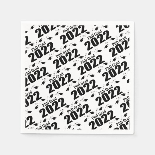 PhD-Afstudeerder, diploma's en diploma's (zwart) Servet (Voorkant)
