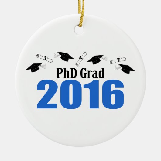PhD-Afstudeerder, klasse 2016, Petten en diploma's Keramisch Ornament (Voorkant)