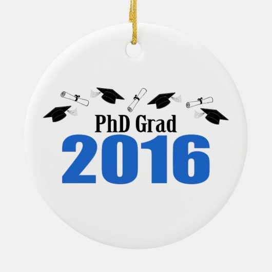 PhD-Afstudeerder, klasse 2016, Petten en diploma's Keramisch Ornament (Achterkant)