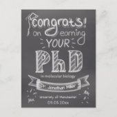 PhD afstuderen begroeting krijtborduniversiteit Briefkaart (Voorkant)