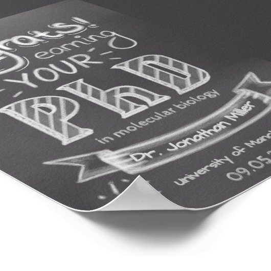 PhD afstuderen begroeting krijtborduniversiteit Poster (Hoek)