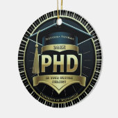 PhD afstuderen doctoraatsthesis cadeau Keramisch Ornament (Links)