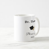 PhD afstuderen dr. doctorate afstuderen cadeau gra Koffiemok (Voorkant rechts)