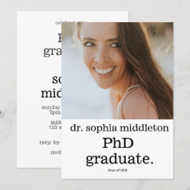 PhD Afstuderen Eenvoudige Foto Moderne Lettertype Kaart