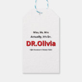 PhD-Afstuderen Eigenlijk is het Dr. Funny Academic Cadeaulabel (Achterkant)