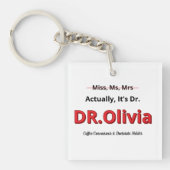 PhD-Afstuderen Eigenlijk is het Dr. Funny Academic Sleutelhanger (voorkant)