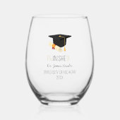 PhD Afstuderen gefinishte doctoraal doctor Wijnglas Zonder Voet (Voorkant)