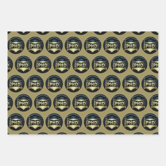 PhD afstuderen gouden cadeauverpakking Tissue Pape Inpakpapier Vel (Voorkant 2)