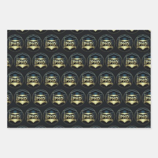 PhD afstuderen gouden cadeauverpakking Tissue Pape Inpakpapier Vel (Voorkant)