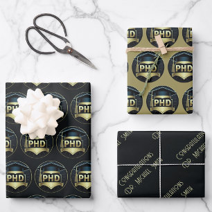 PhD afstuderen gouden cadeauverpakking Tissue Pape Inpakpapier Vel