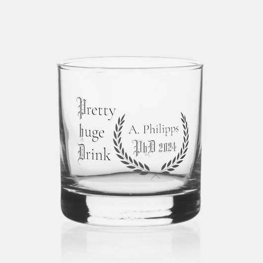 PhD afstuderen grappig classy cadeau Whisky Glas (Voorkant)