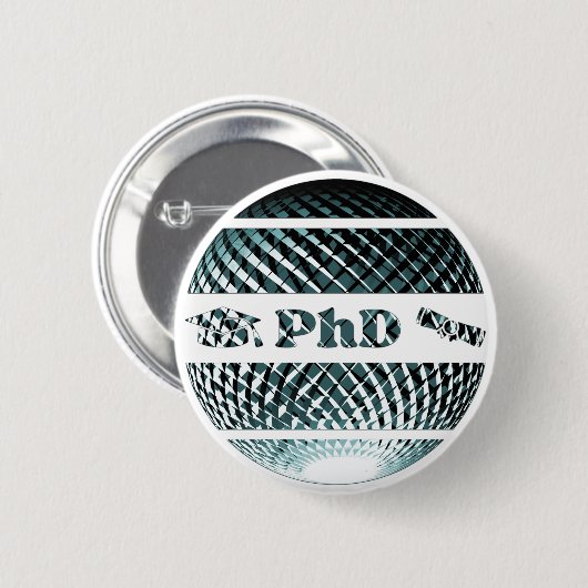 PhD afstuderen platina blauw Ronde Button 5,7 Cm (Voorkant /achterkant)