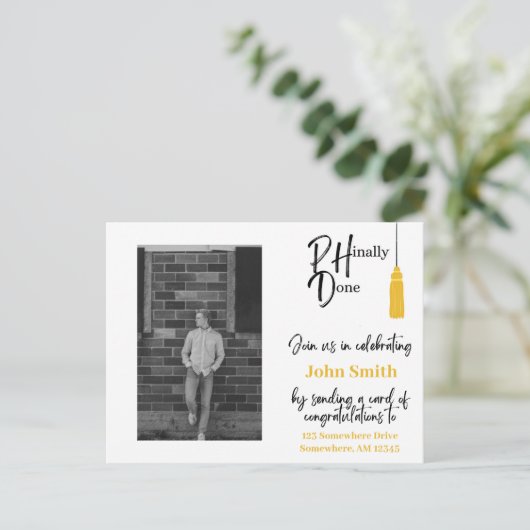 PHD Afstuderen Post Kaart - Kaart Shower - (Staand voorkant)