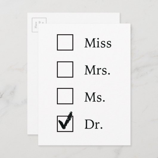 PhD afstuderen postkaart Aankondigingskaart (Voorkant / Achterkant)