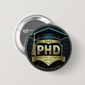 PhD afstuderen proefschrift cadeau ijzer op Ronde Button 5,7 Cm (Voorkant /achterkant)