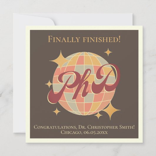 PhD afstuderen thesis defensie felicitatiekaart (Voorkant)