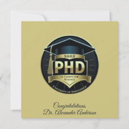 PhD afstuderen thesis defensie goud wenskaart