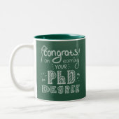 PhD afstuderen thesis verdediging afstuderen gift Tweekleurige Koffiemok (Links)