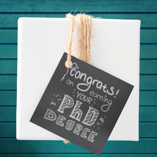 PhD afstuderen thesis verdediging cadeau label