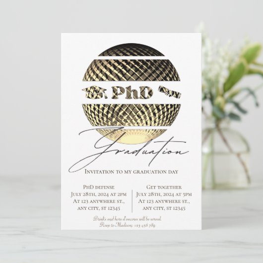 PhD afstuderen uitnodiging (Staand voorkant)