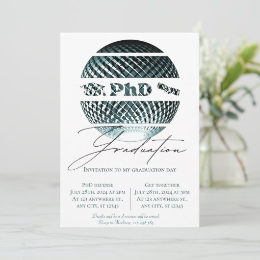 PhD afstuderen uitnodiging (Staand voorkant)