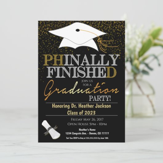 PhD Afstuderen Uitnodiging (Staand voorkant)